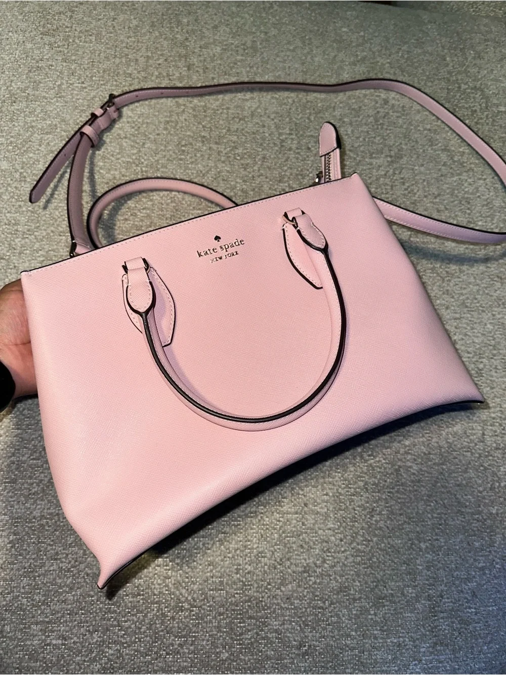 Kate Spade Shimmer Pink RAE Satchel bag with Gold Hardware